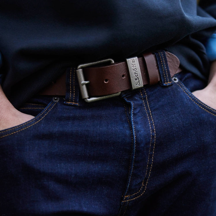 Schoffel Blackwell Leather Belt - Dark Brown