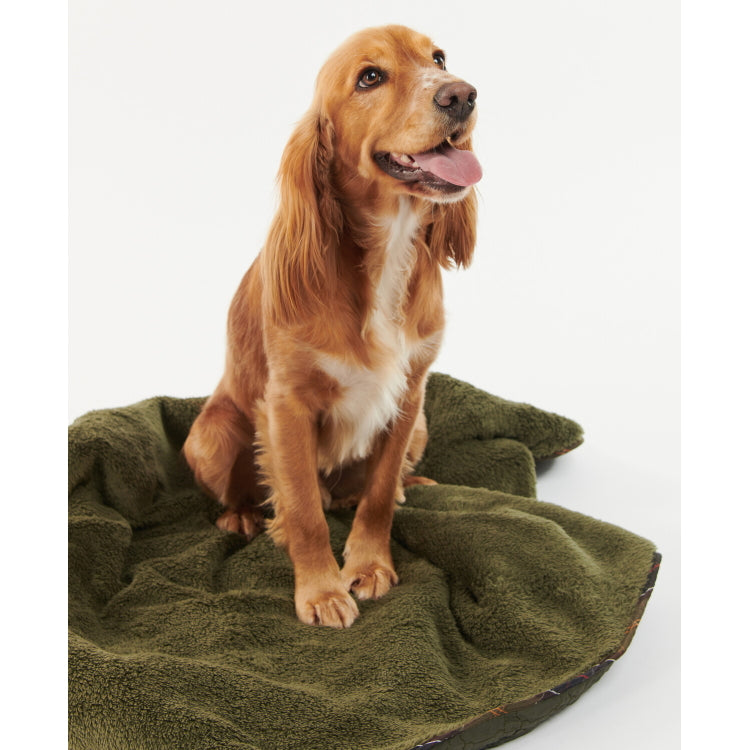 Barbour Dog Bone Quilted Dog Blanket - Dark Olive