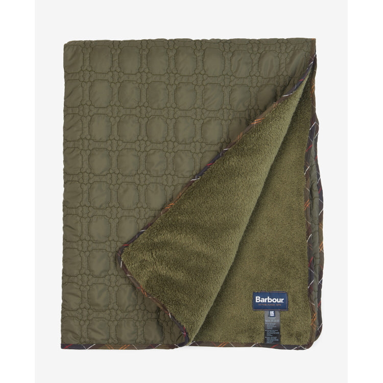 Barbour Dog Bone Quilted Dog Blanket - Dark Olive