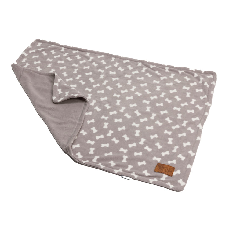 House of Paws Puppy Grey Bone Fleece Blanket