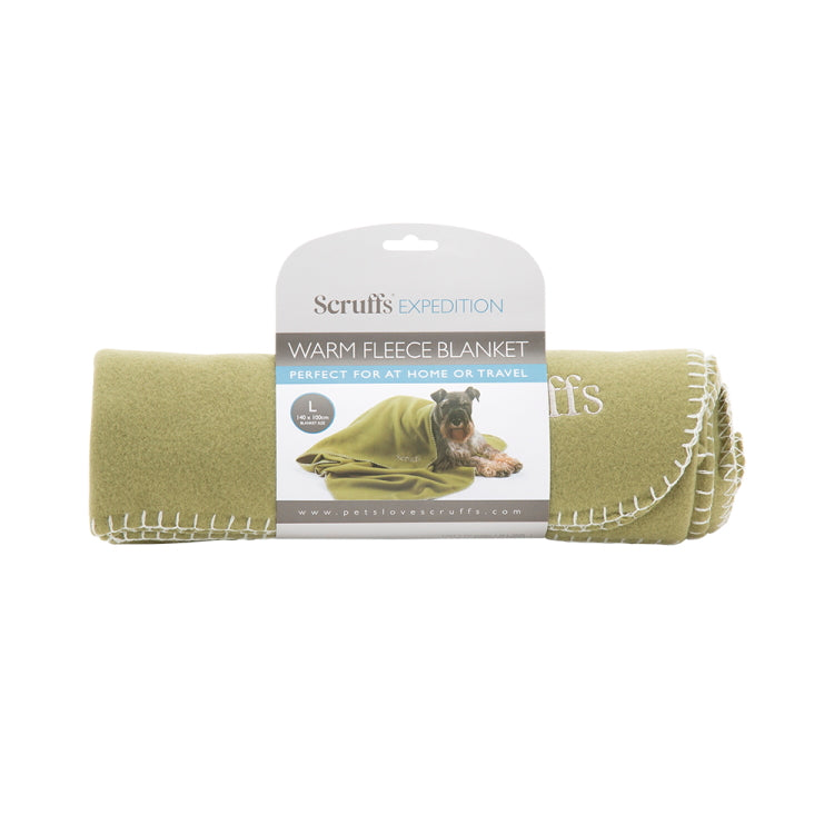 Scruffs Expedition Dog Fleece Blanket - Khaki Green
