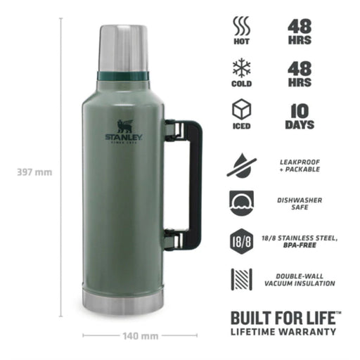Stanley Legendary 2.3L Classic Bottle - Hammertone Green