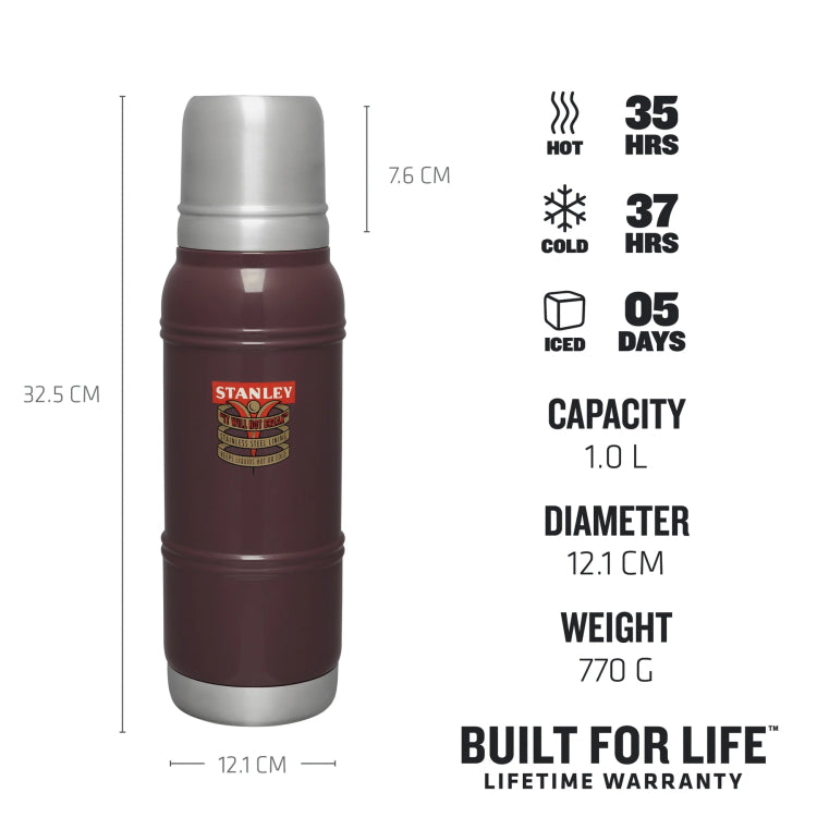 Stanley Milestones 1.0L Thermal Bottle - 1940 Garnet Gloss