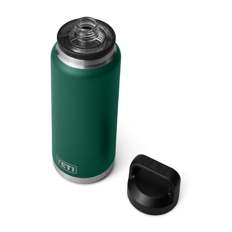Yeti Rambler 36oz Insulated Bottle with Chug Cap - Black Forest Green