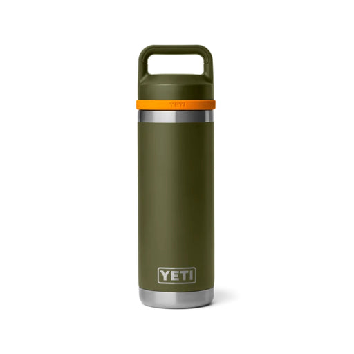 Yeti Rambler 18oz Insulated Bottle with Chug Cap - Olive/King Crab Orange