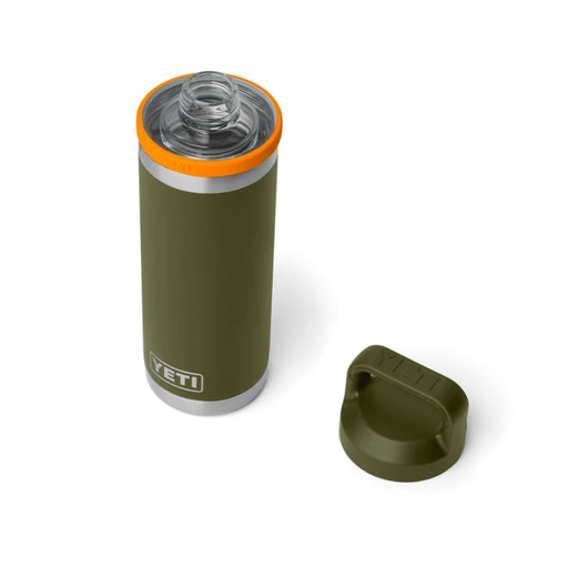 Yeti Rambler 18oz Insulated Bottle with Chug Cap - Olive/King Crab Orange