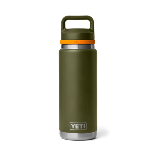 Yeti Rambler 26oz Insulated Bottle with Chug Cap - Olive/King Crab Orange