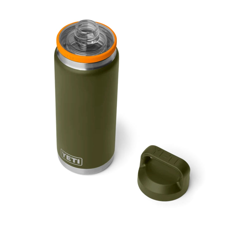 Yeti Rambler 26oz Insulated Bottle with Chug Cap - Olive/King Crab Orange