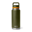 Yeti Rambler 36oz Insulated Bottle with Chug Cap - Olive/King Crab Orange