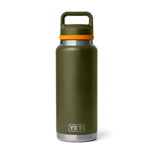 Yeti Rambler 36oz Insulated Bottle with Chug Cap - Olive/King Crab Orange