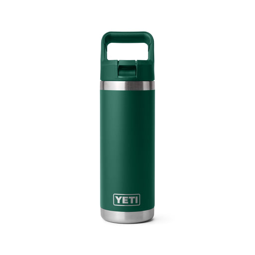 Yeti Rambler 18oz Insulated Bottle with Colour Matched Straw Cap - Black Forest Green