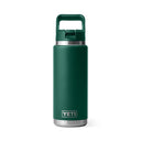 Yeti Rambler 26oz Insulated Bottle with Colour Matched Straw Cap - Black Forest Green
