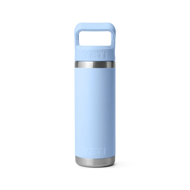 Yeti Rambler 18oz Insulated Bottle with Colour Matched Straw Cap - Big Sky Blue