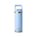Yeti Rambler 18oz Insulated Bottle with Colour Matched Straw Cap - Big Sky Blue