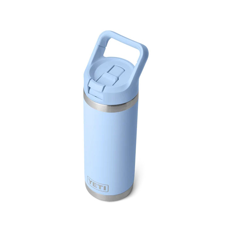 Yeti Rambler 18oz Insulated Bottle with Colour Matched Straw Cap - Big Sky Blue