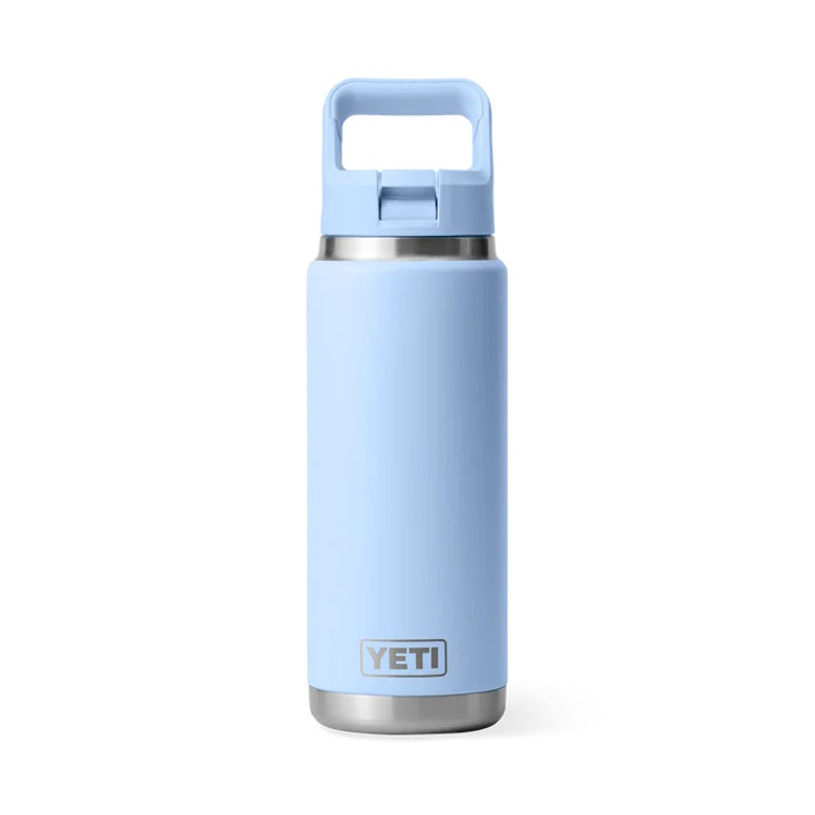 Yeti Rambler 26oz Insulated Bottle with Colour Matched Straw Cap - Big Sky Blue