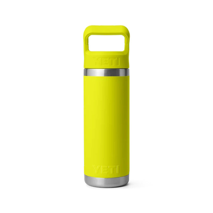 Yeti Rambler 18oz Insulated Bottle with Colour Matched Straw Cap - Firefly Yellow