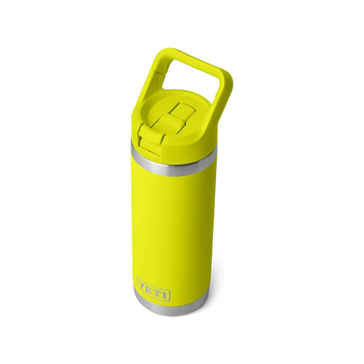 Yeti Rambler 18oz Insulated Bottle with Colour Matched Straw Cap - Firefly Yellow