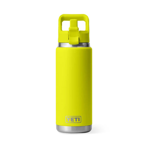 Yeti Rambler 26oz Insulated Bottle with Colour Matched Straw Cap - Firefly Yellow