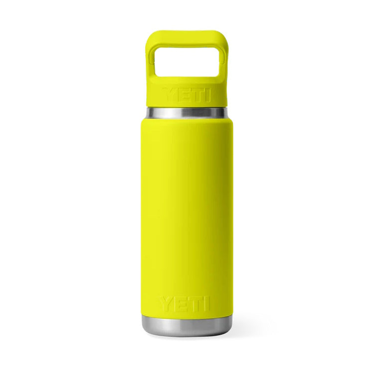 Yeti Rambler 26oz Insulated Bottle with Colour Matched Straw Cap - Firefly Yellow