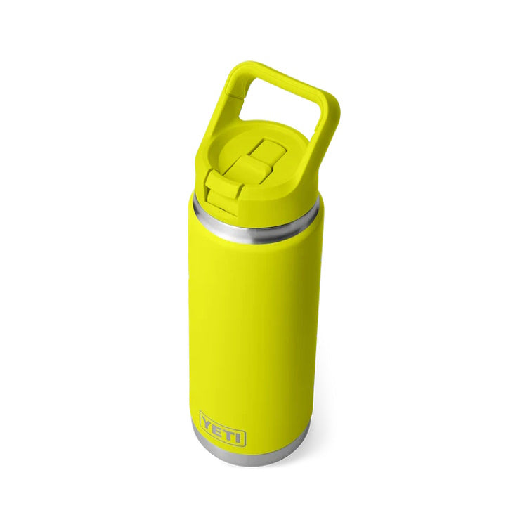 Yeti Rambler 26oz Insulated Bottle with Colour Matched Straw Cap - Firefly Yellow