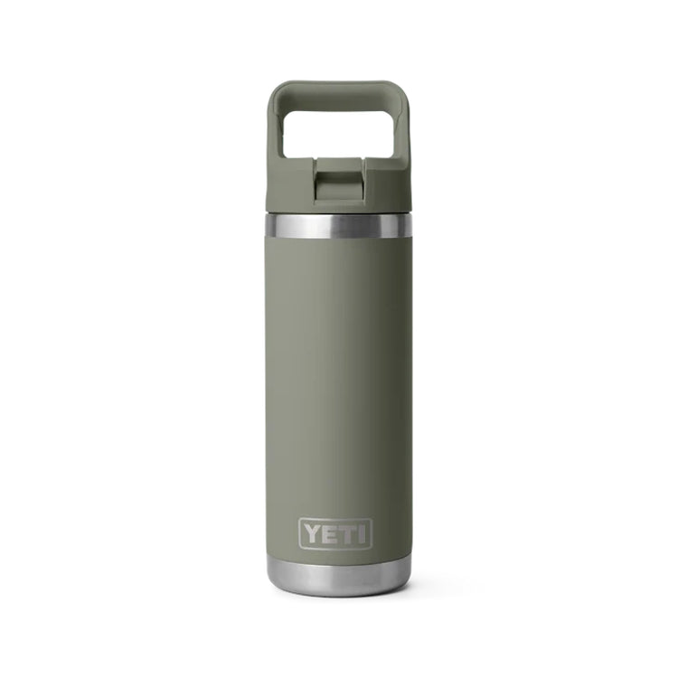 Yeti Rambler 18oz Insulated Bottle with Colour Matched Straw Cap - Pampa Green
