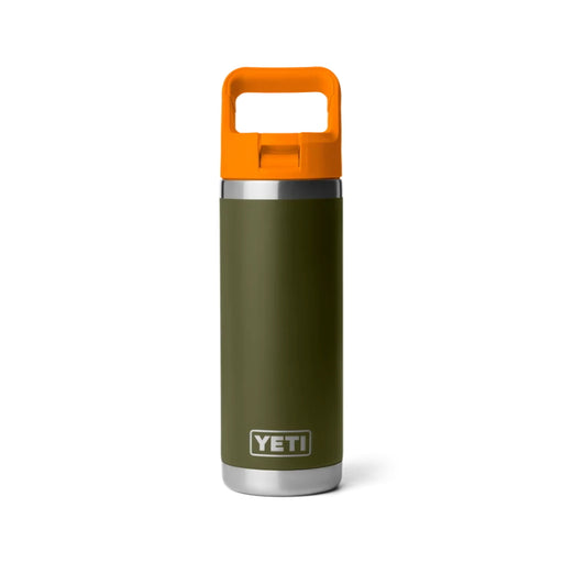 Yeti Rambler 18oz Insulated Bottle with Straw Cap - Olive/King Crab Orange