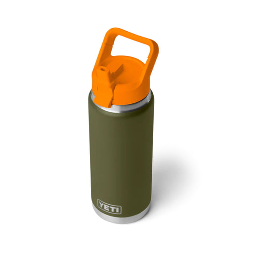 Yeti Rambler 26oz Insulated Bottle with Straw Cap - Olive/King Crab Orange