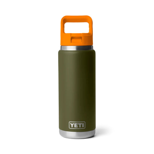 Yeti Rambler 26oz Insulated Bottle with Straw Cap - Olive/King Crab Orange