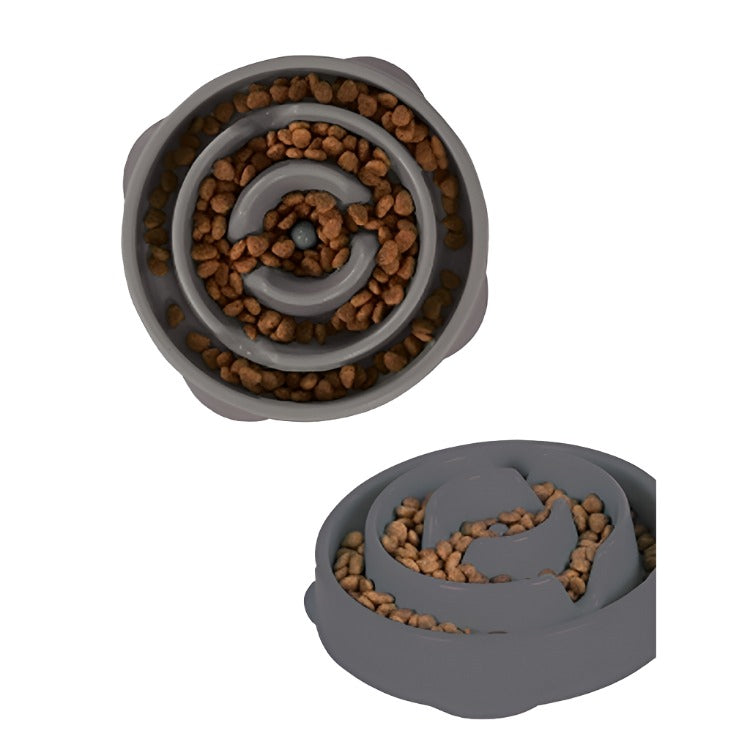 Outward Hound Fun Feeder Slow Bowl Grey Medium John Norris