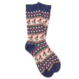 Barbour Ladies Robin Fairisle Socks - Navy