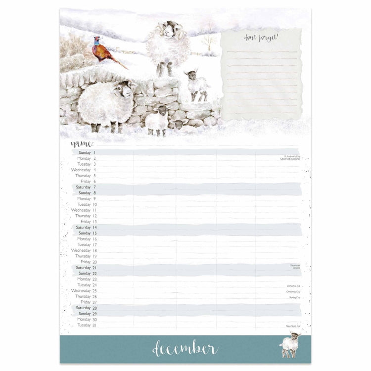 Wrendale Designs 2024 Family Calendar John Norris