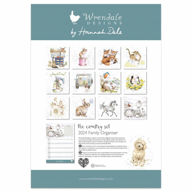 Wrendale Designs 2024 Family Calendar John Norris
