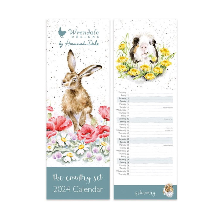 Wrendale Designs The Country Set 2024 Slim Calendar