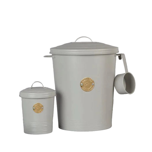 Scruffs Cantina Steel Storage Pet Food Canisters - Light Grey
