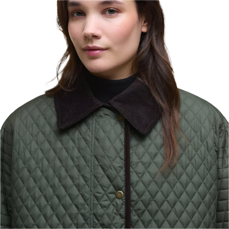 Barbour Ladies Oakham Quilted Cape - Olive