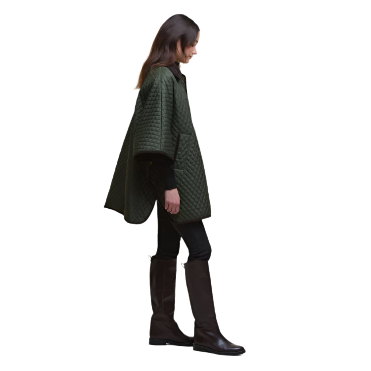 Barbour Ladies Oakham Quilted Cape - Olive