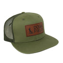 Dog and Field Leather Patch Trucker Cap - Green