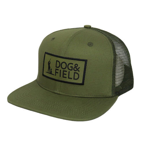 Dog and Field Woven Patch Trucker Cap - Green
