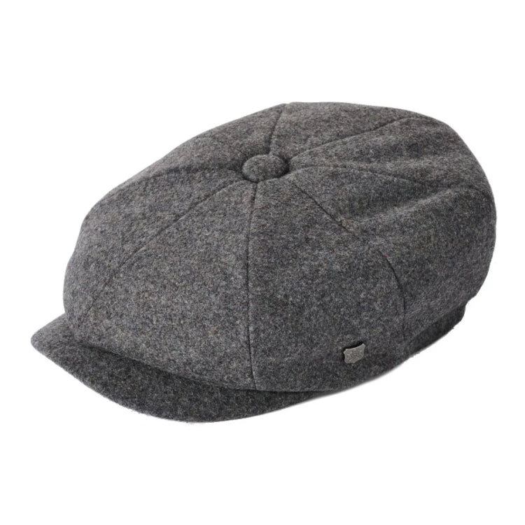 Failsworth Gino Italian Wool Melton 8 Piece Baker Boy Cap - Grey