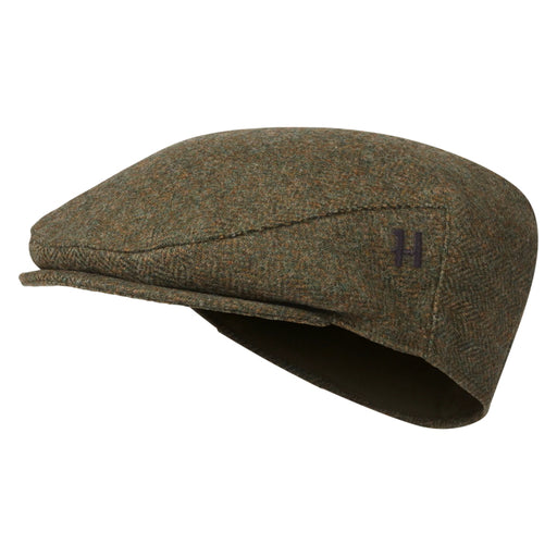 Harkila Kenmore Classic Flat Cap - Forest Green/Herringbone