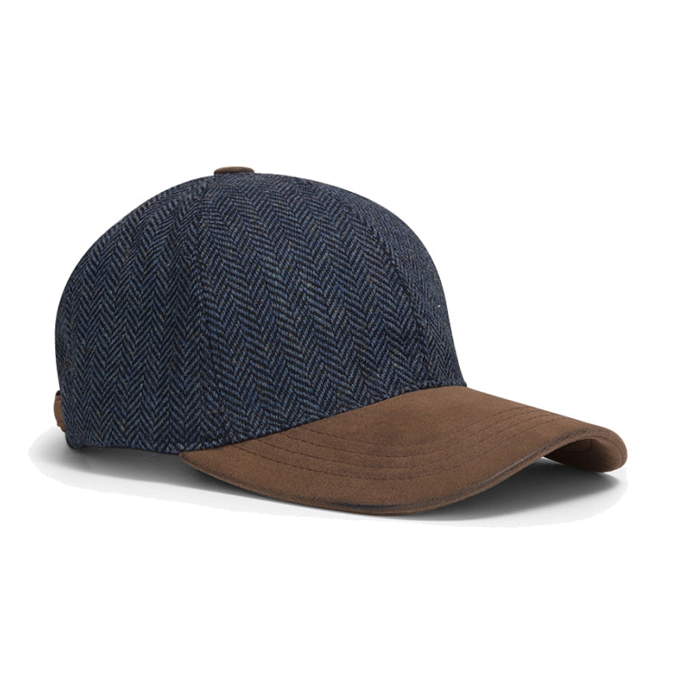Hoggs of Fife Herringbone Tweed Baseball Cap - Blue