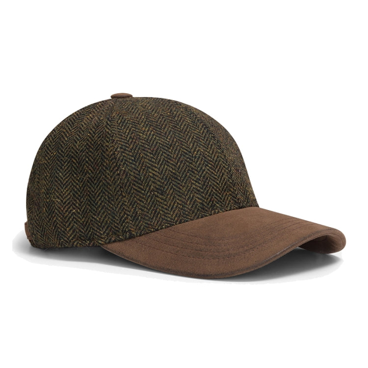 Hoggs of Fife Herringbone Tweed Baseball Cap - Green