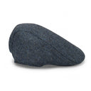 Hoggs of Fife Herringbone Waterproof Tweed Cap - Blue Check