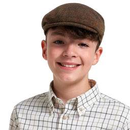 Jack Pyke Junior Wool Blend Flat Cap - Brown Tweed