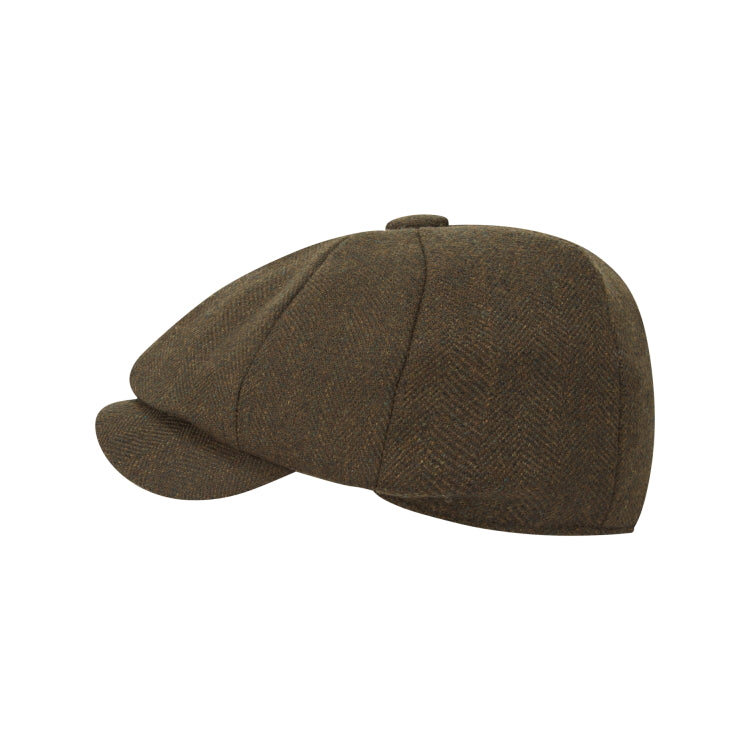 Schoffel Ladies Newsboy Cap - Dark Loden Herringbone Tweed