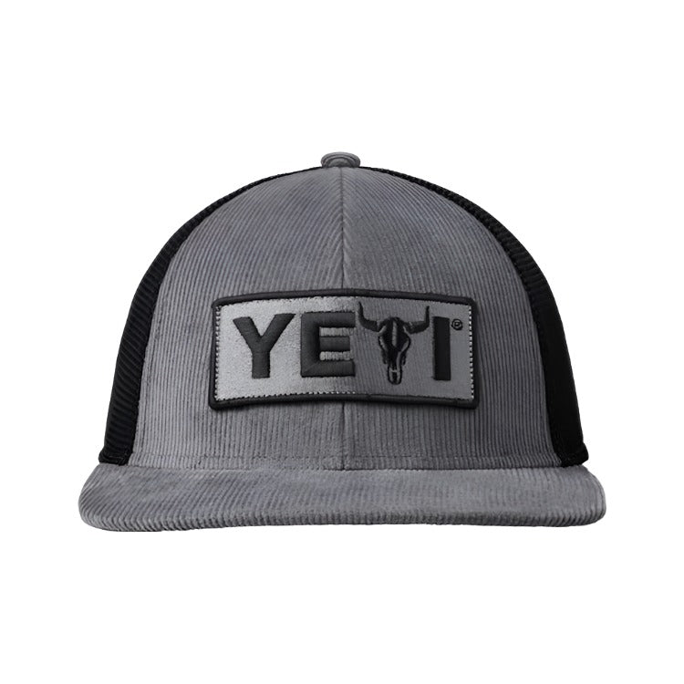 Yeti Steer 5 Panel Flat Brim Trucker Cap Grey John Norris