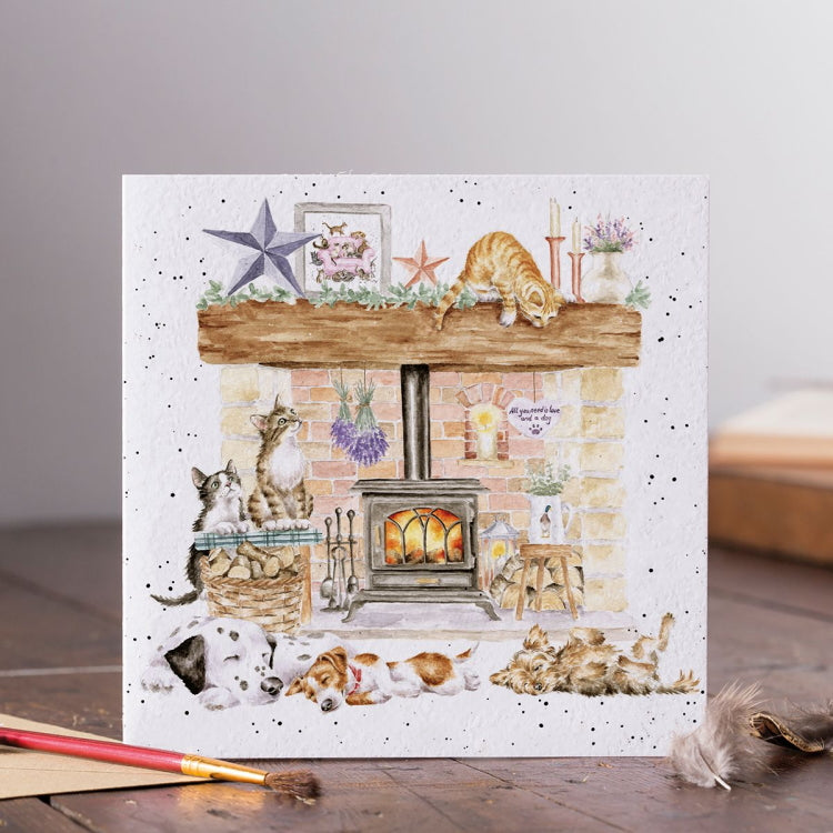 Wrendale Designs Theres No Place Like Home Cat and Dog Card