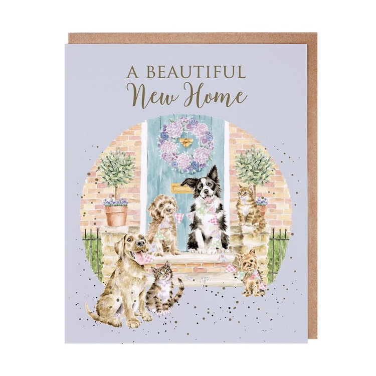 Wrendale Designs Occasion Card - Pawsome New Home Dog and Cat New Home Card