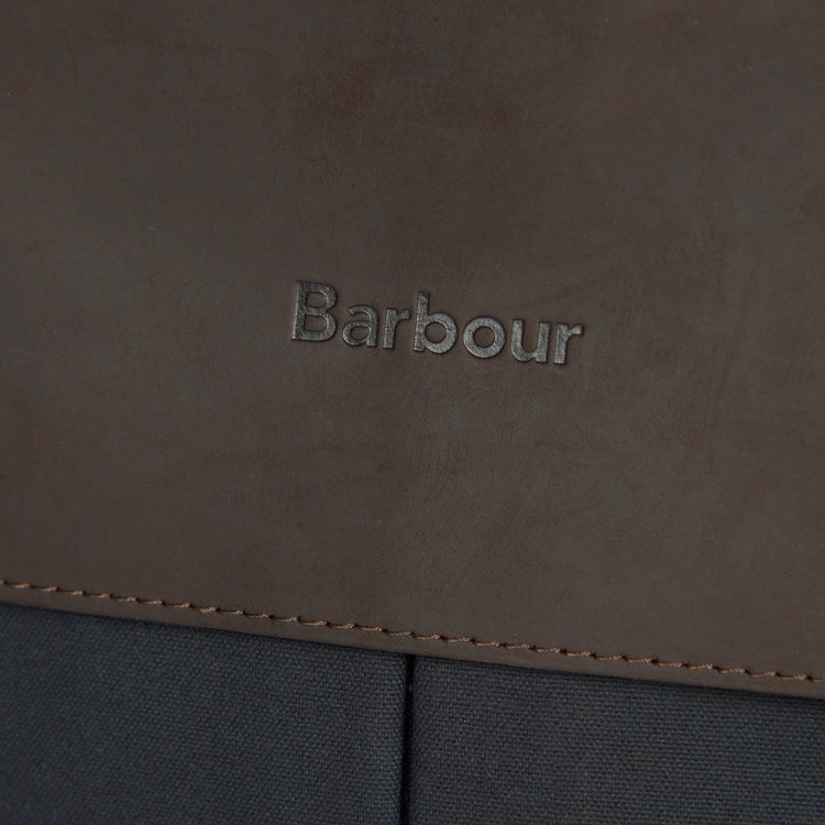 Barbour Wax Leather Briefcase - Navy